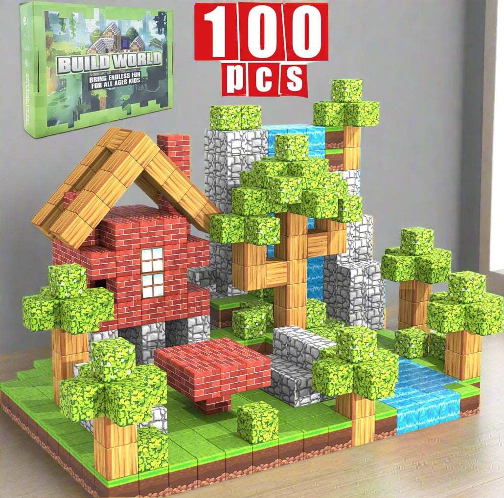 100PCS Magnetic Blocks Build World