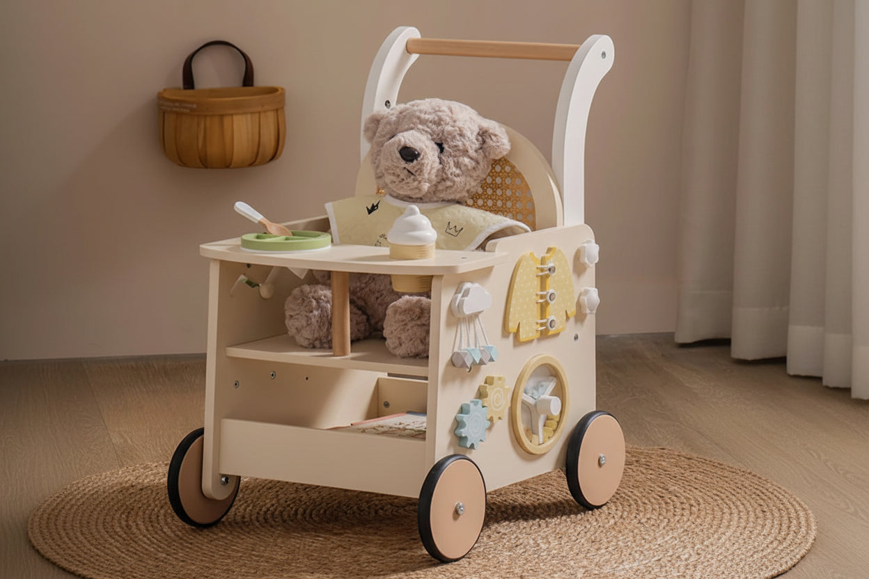 3-in-1 Wooden Baby Walker