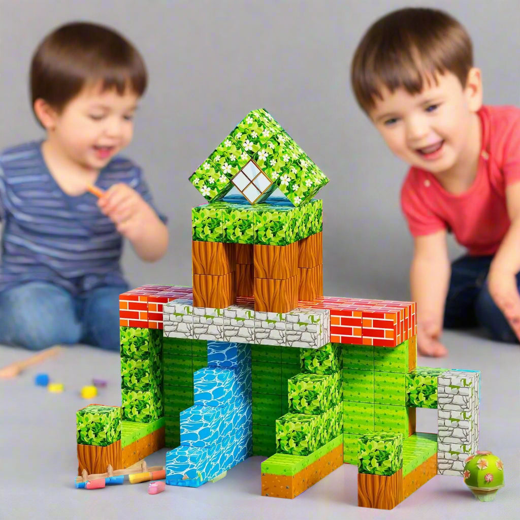100PCS Magnetic Blocks Build World